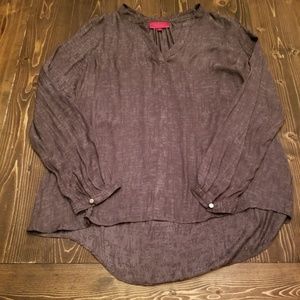 Jennifer Lopez gray long sleeve vee neck Size Lg